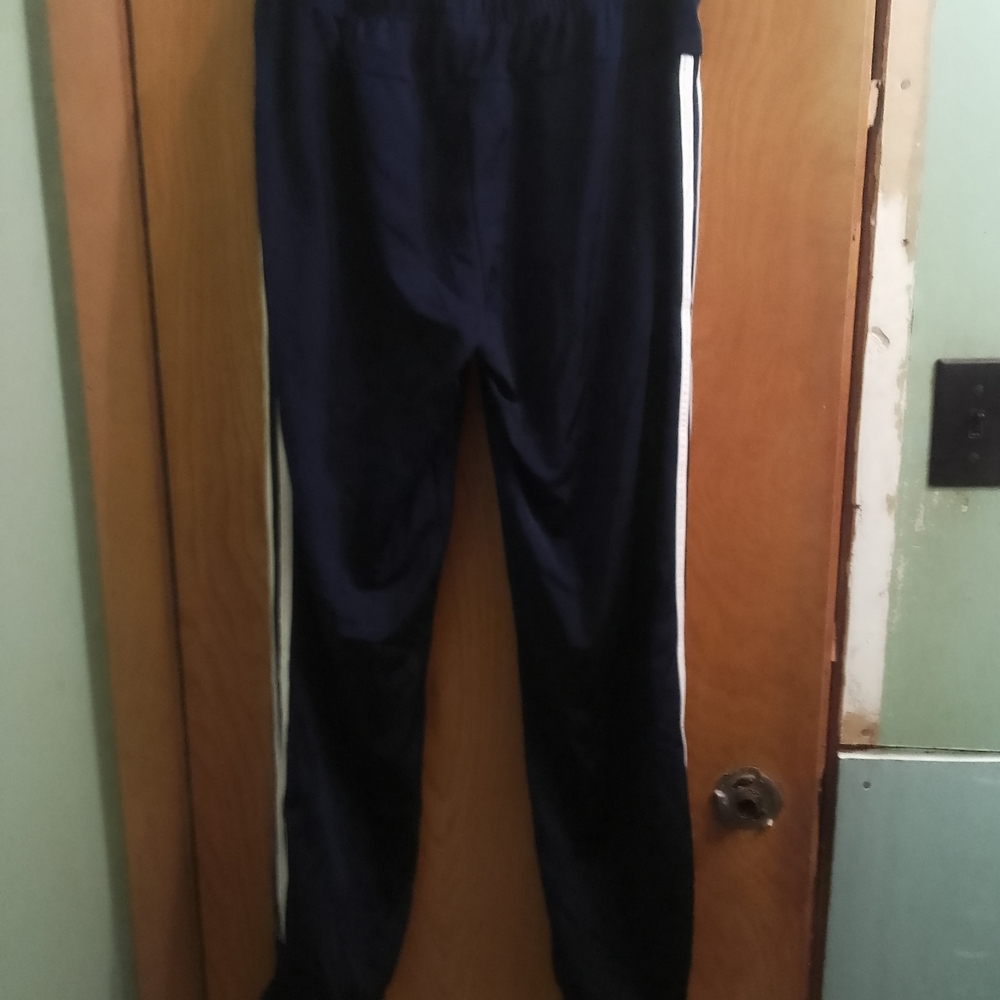 Adidas Navy Track Pants with White Stripes - Picture 8 of 16